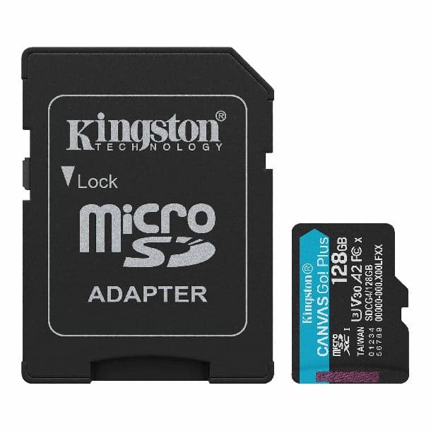 MEMORIA MICROSD 128GB KINGSTON CLASE 10 CANVAS GO PLUS G4